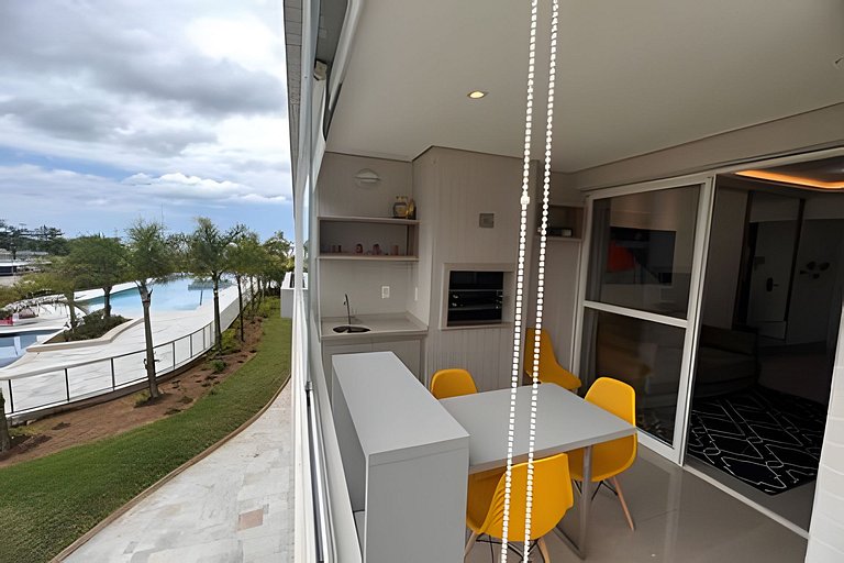 Ap c área gourmet  vista p mar em Bertioga HM36