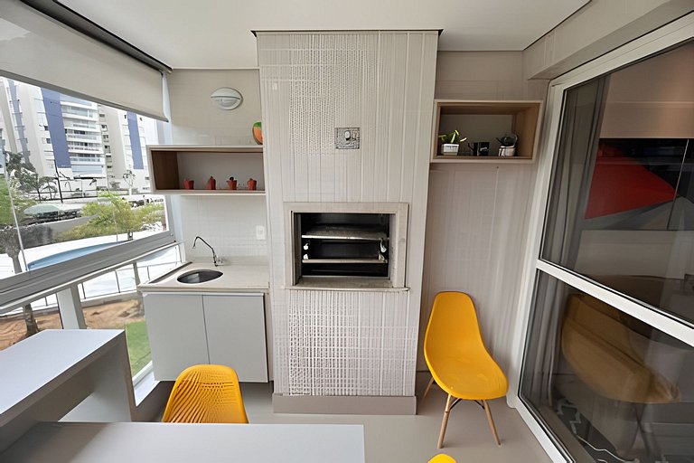 Ap c área gourmet  vista p mar em Bertioga HM36
