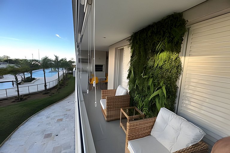 Ap c área gourmet  vista p mar em Bertioga HM36