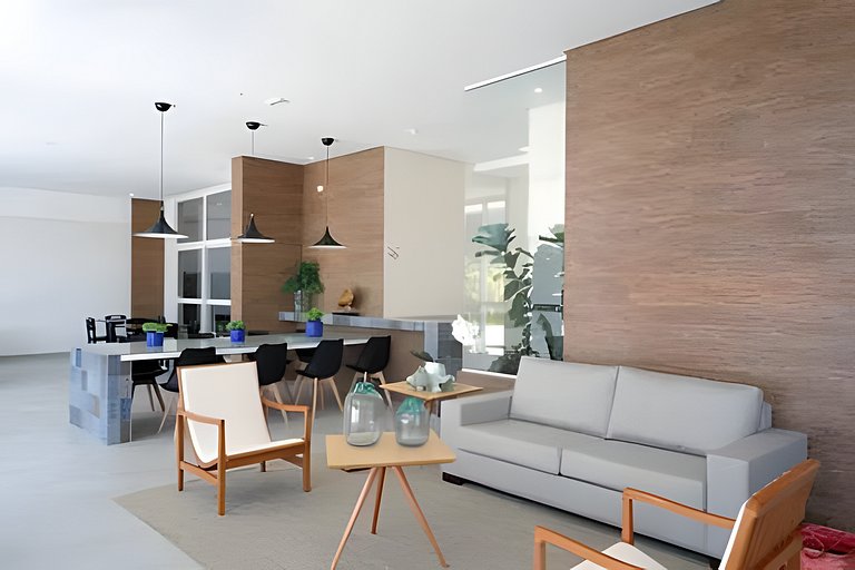 Ap c área gourmet  vista p mar em Bertioga HM36