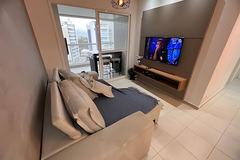 Ap em Bertioga vista mar, Sauna e SPA HM35